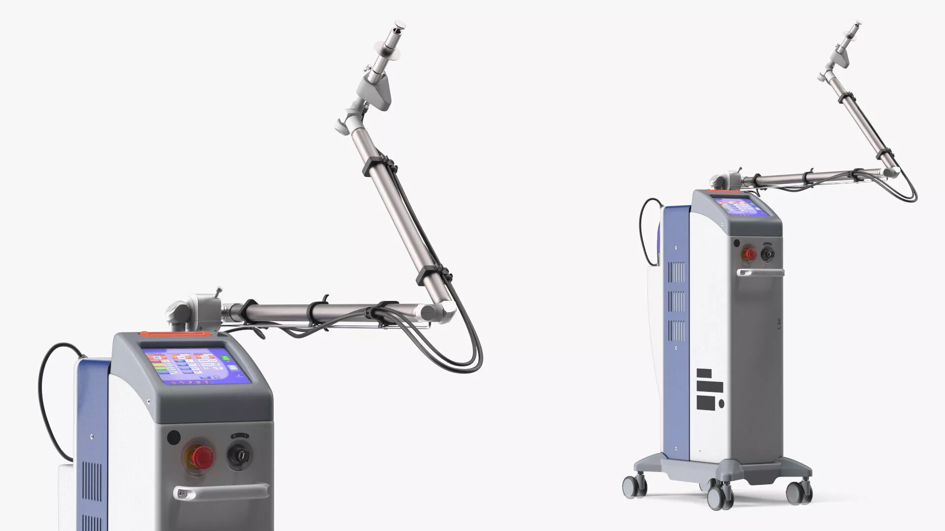 Medical Fractional CO2 Laser Unit with Control Panel Rigged 3D model
