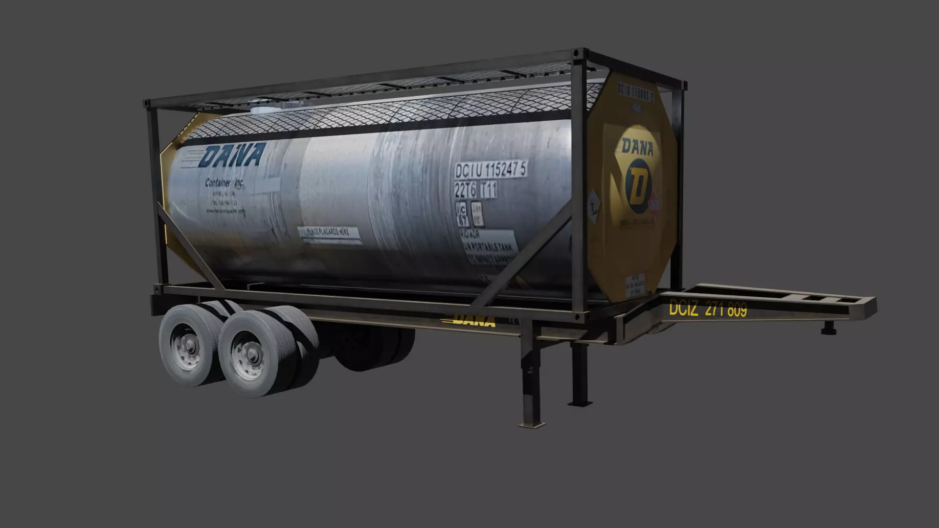 Dana Fuel Trailer Low-poly 3D model