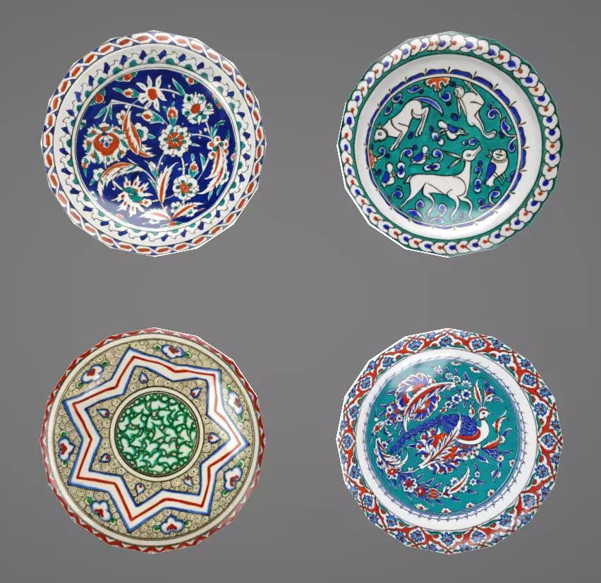 Iznik Ceramic Plates Free low-poly 3D model