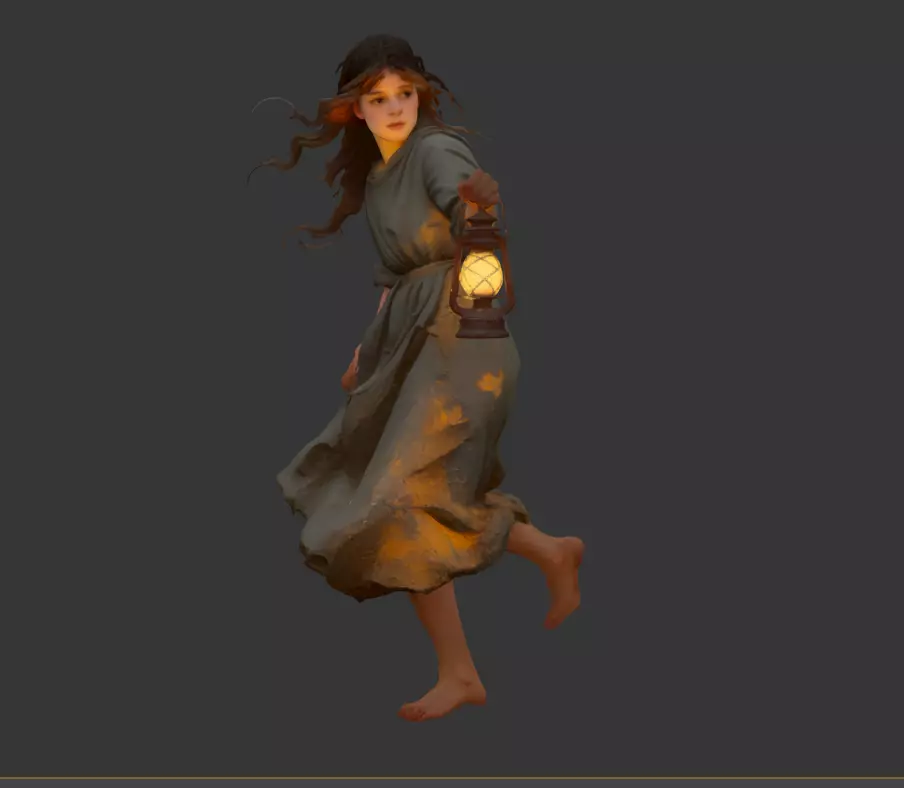Russian Slave Carrying a Hoop for Travel in 3D model