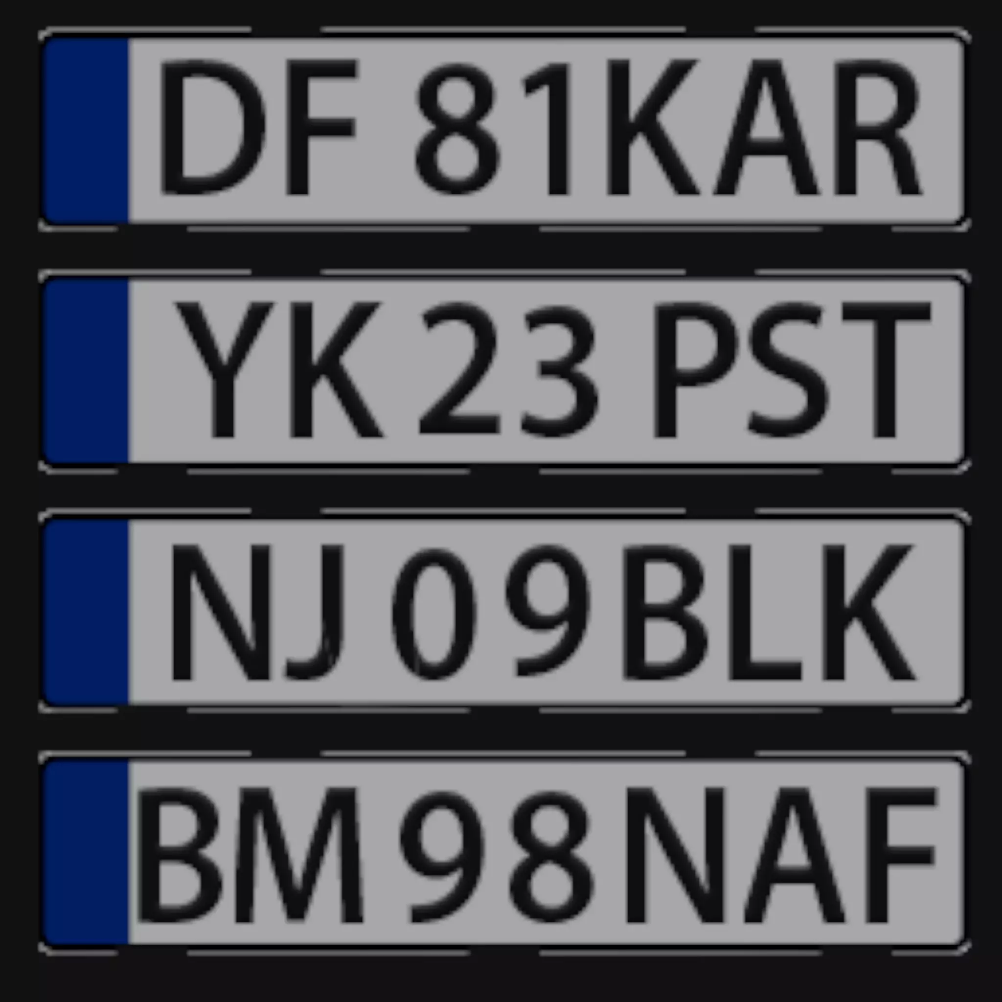 Registration Plates Low-poly 3D model