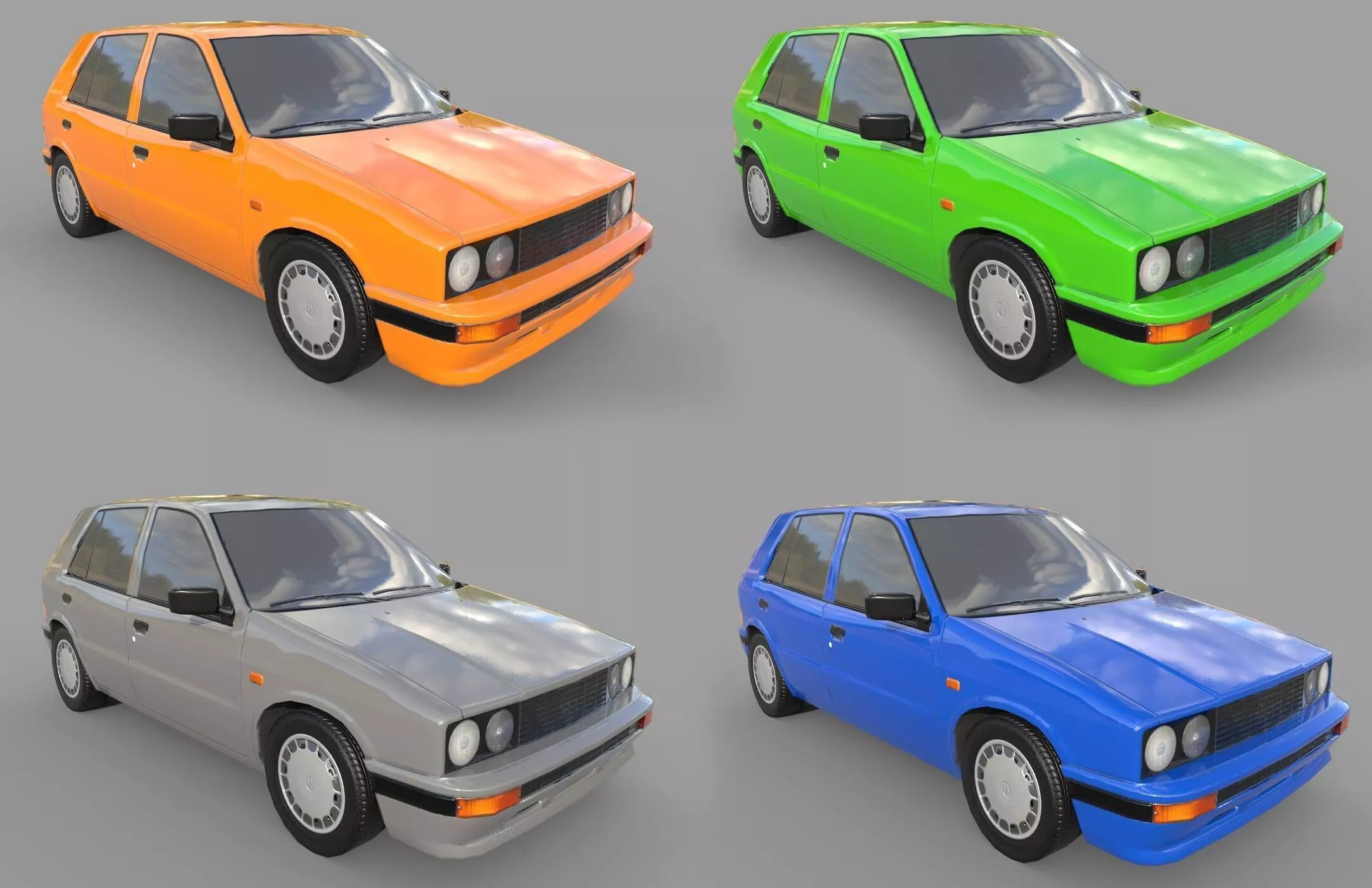 Hatchback Type 2 Low-poly 3D model