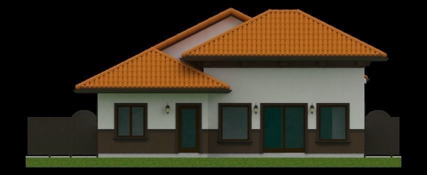 Residential 4 bed 3 bath 2 car garage  3D model_5