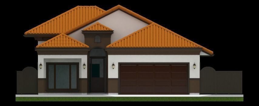 Residential 4 bed 3 bath 2 car garage  3D model_4
