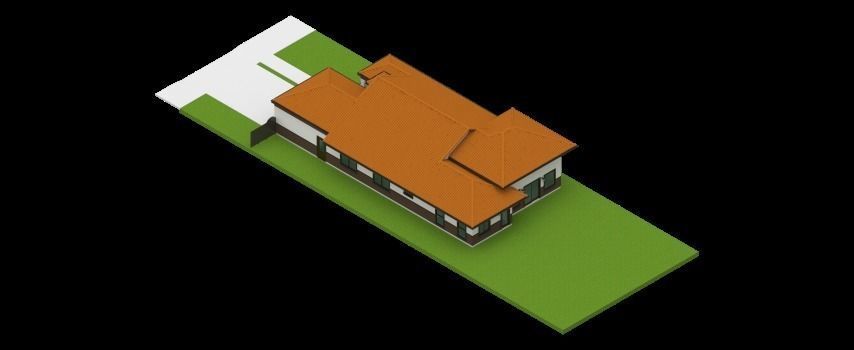 Residential 4 bed 3 bath 2 car garage  3D model_8