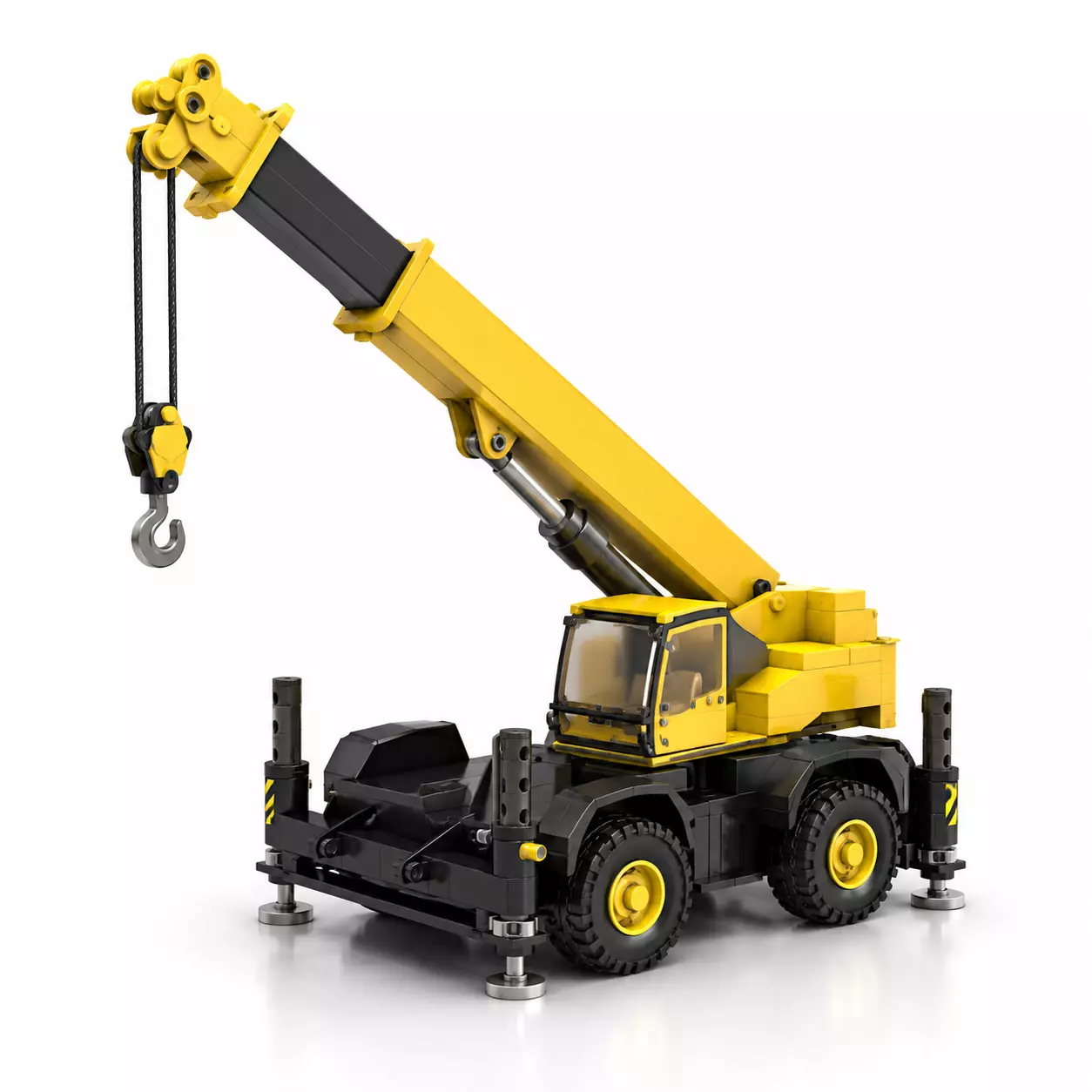 Rough Terrain Mobile Crane 3D Print Model STL STEP 3D print model