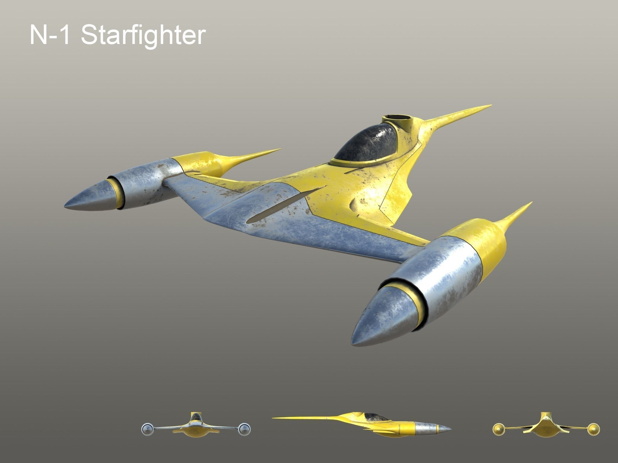 N-1 Starfighter Low-poly 3D model_3