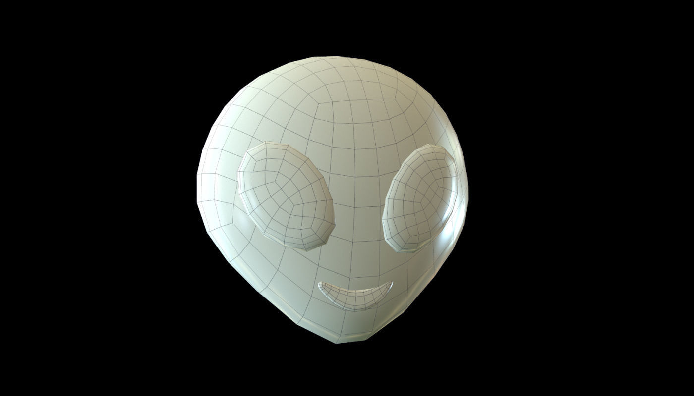 ALIEN EMOJI Low-poly 3D model_2