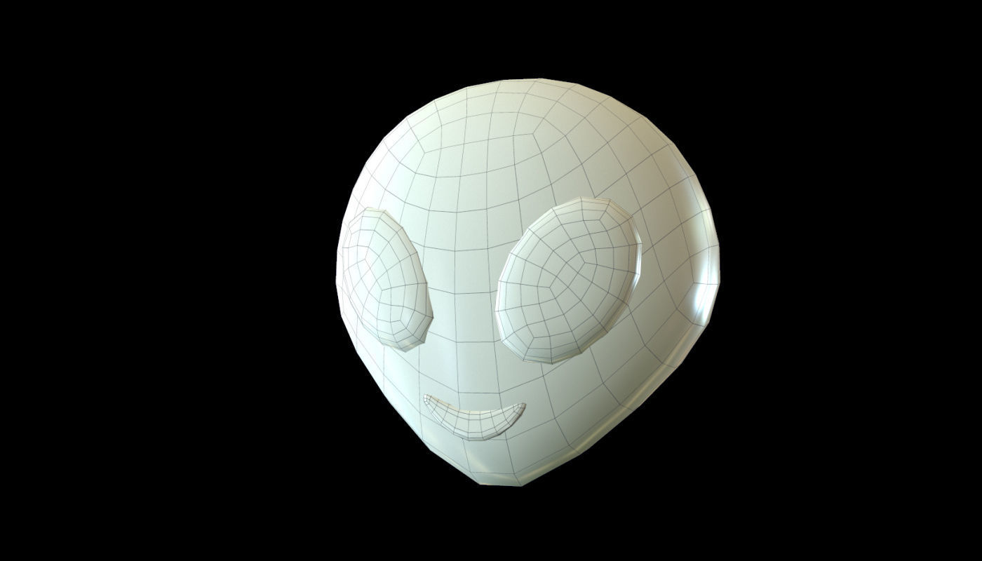 ALIEN EMOJI Low-poly 3D model_3