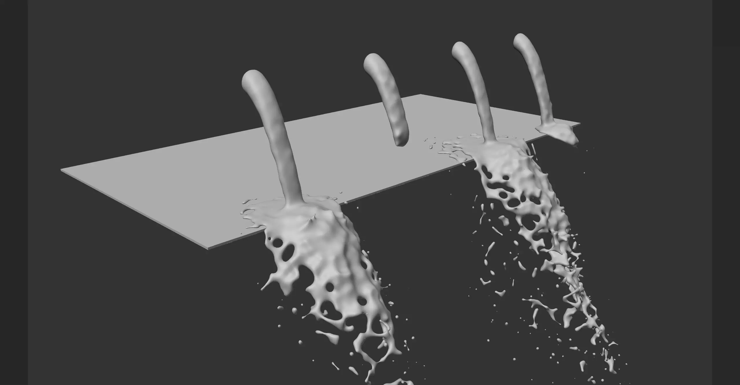 A drop of water fell from table onto the floor liquid model 3D model