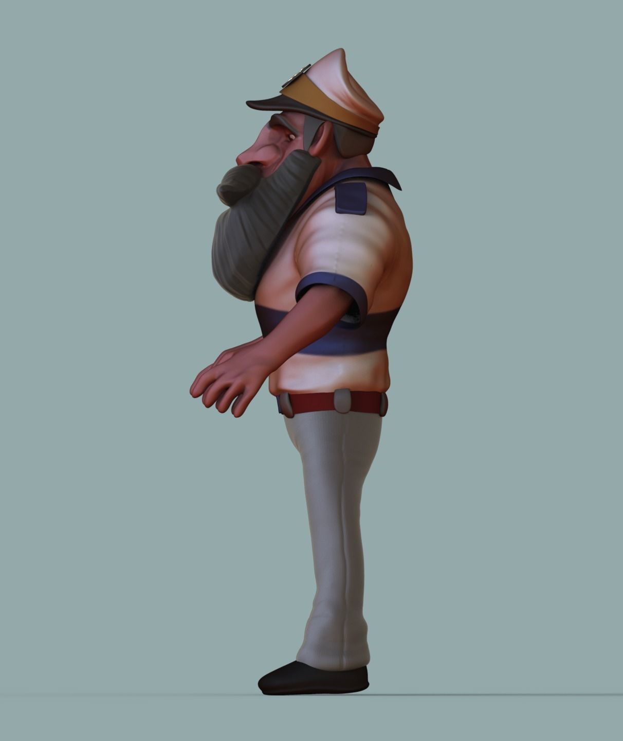 Character Design Marine Captain 3D model_1