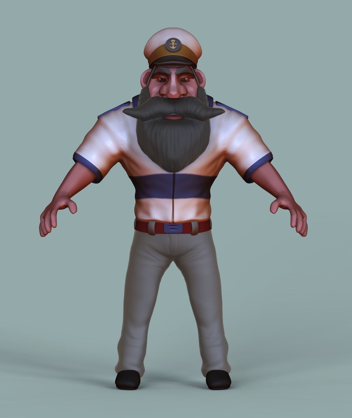 Character Design Marine Captain 3D model_0