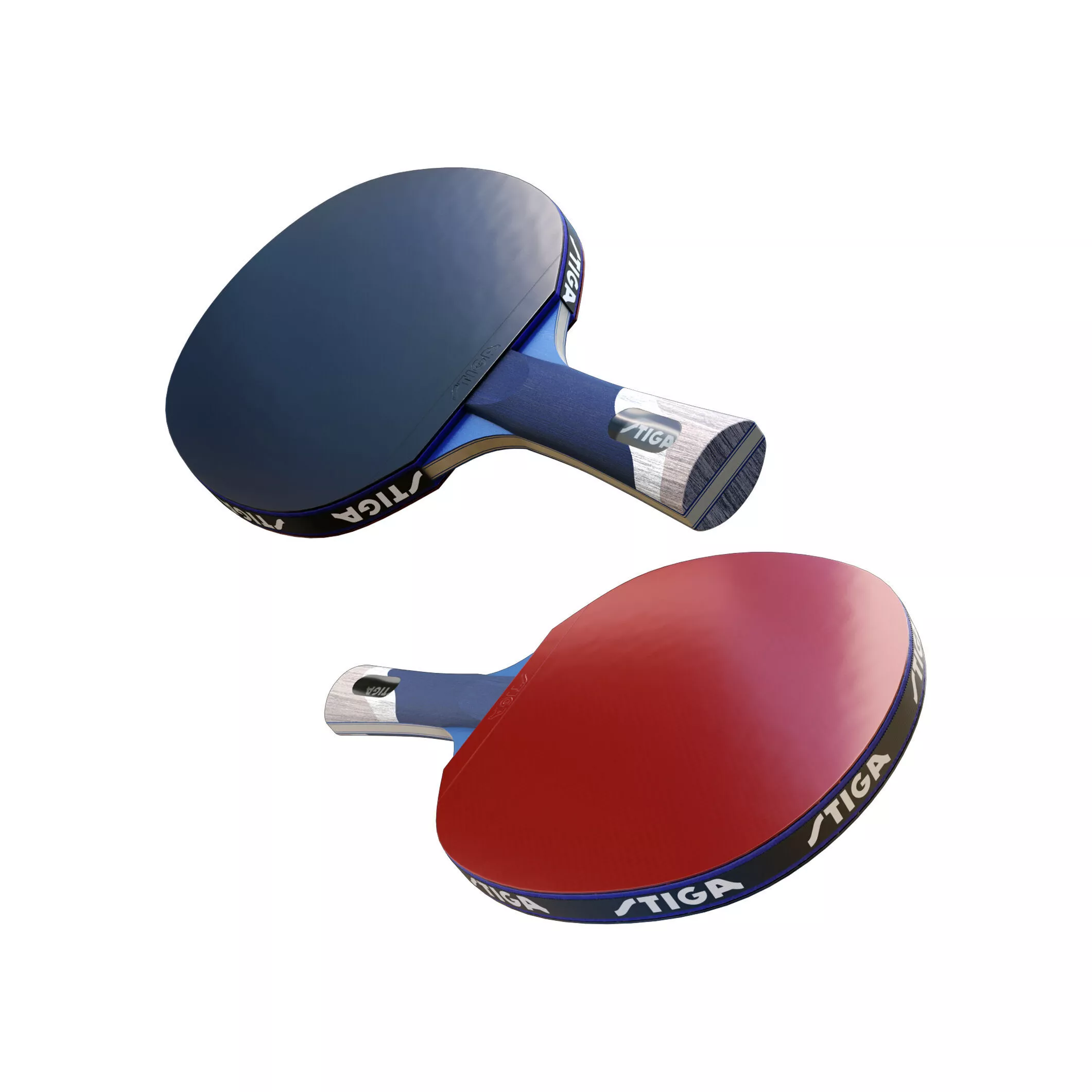 Stiga Table Tennis Racket And Ball 3D model