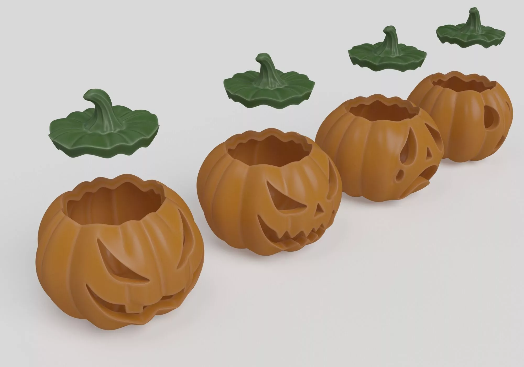 halloween pumpkin set printable 3D print model