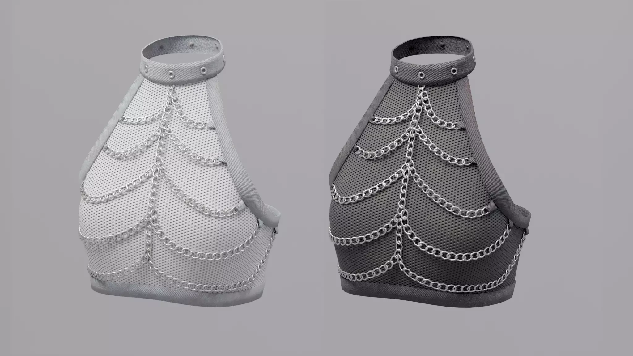 Chain Croptop Black White Free low-poly 3D model