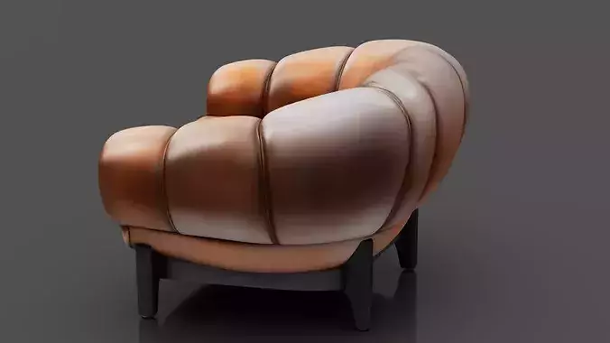 Armchair 01 Low-poly 3D model 4