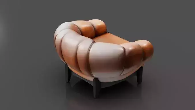 Armchair 01 Low-poly 3D model 5