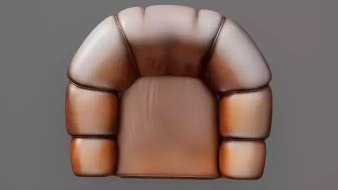 Armchair 01 Low-poly 3D model 6