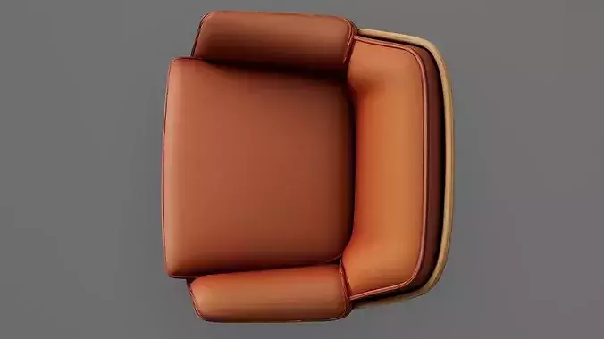 Armchair 02 Low-poly 3D model 6