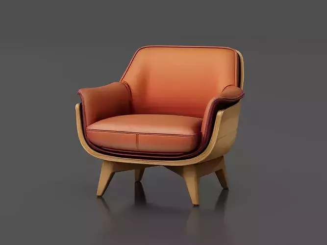 Armchair 02 Low-poly 3D model