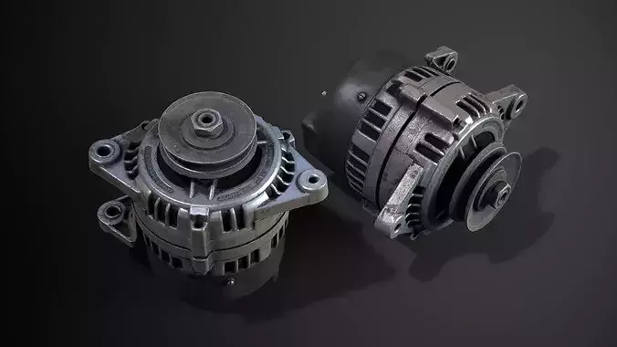 Car Alternator - PBR Game Ready Low-poly 3D model 2