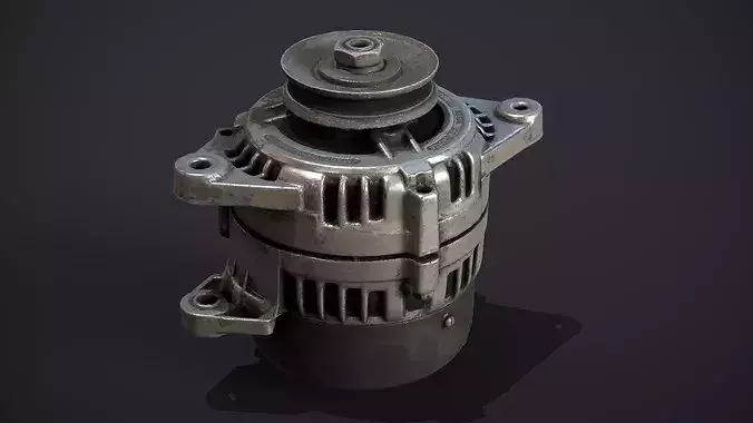 Car Alternator - PBR Game Ready Low-poly 3D model 3
