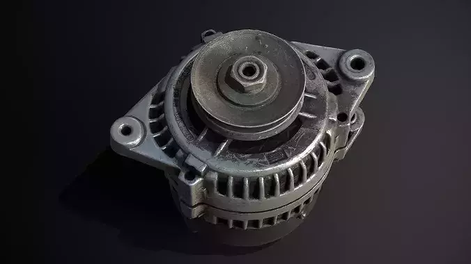 Car Alternator - PBR Game Ready Low-poly 3D model 5