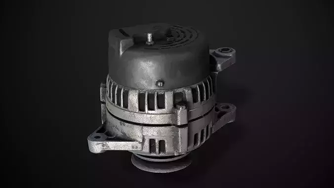 Car Alternator - PBR Game Ready Low-poly 3D model 7