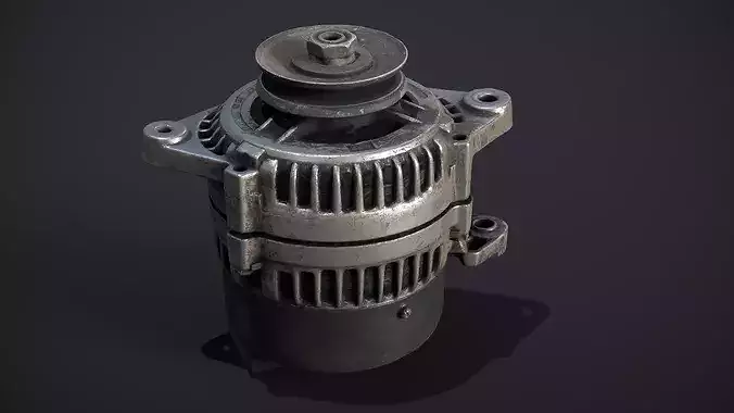 Car Alternator - PBR Game Ready Low-poly 3D model 4