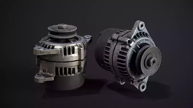 Car Alternator - PBR Game Ready Low-poly 3D model 6