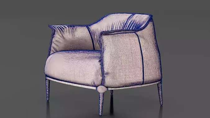 Chair 1 Low-poly 3D model 7