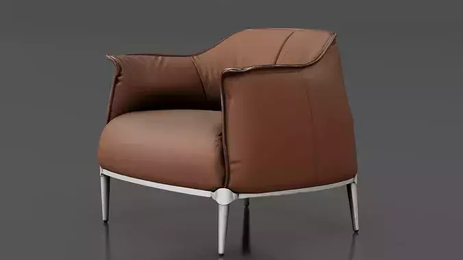 Chair 1 Low-poly 3D model 2