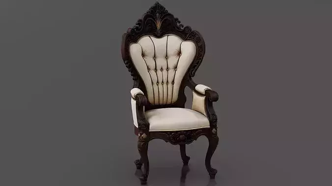 Chair 10 Low-poly 3D model 2