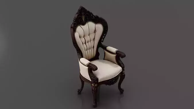 Chair 10 Low-poly 3D model 5