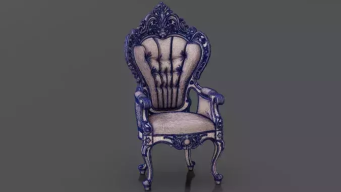 Chair 10 Low-poly 3D model 7