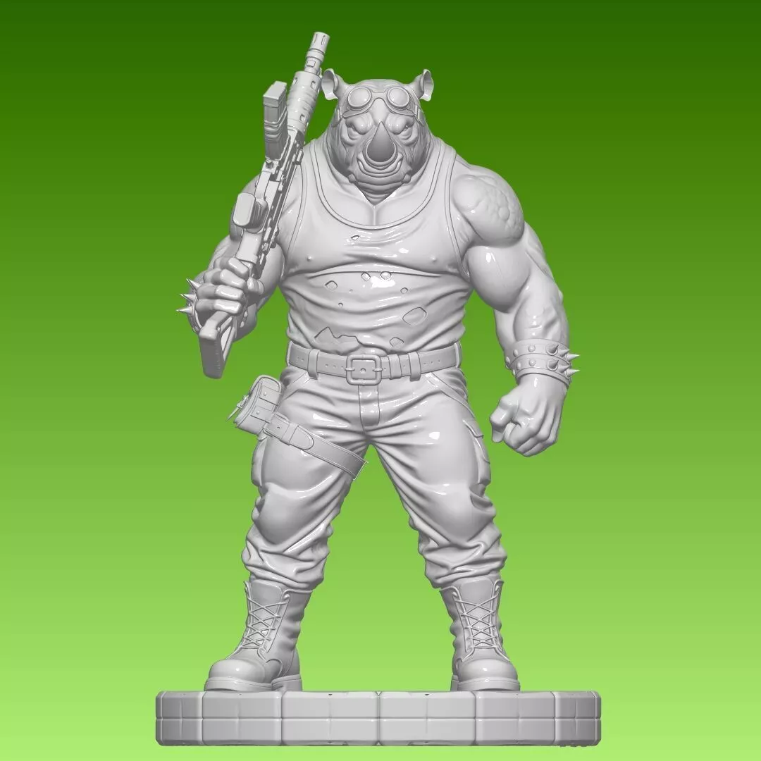 Rockstady Rhino Mutant - Weapon Pack for 3D Print STL 3D print model