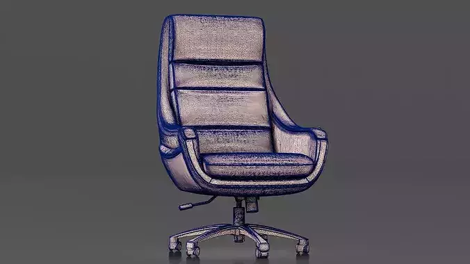 Chair 2 Low-poly 3D model 7
