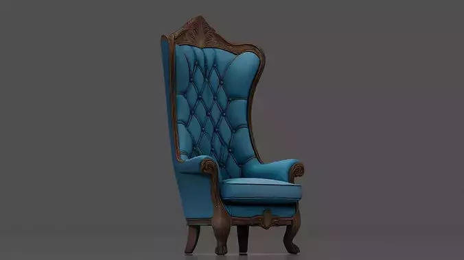 Chair 9 Low-poly 3D model 2