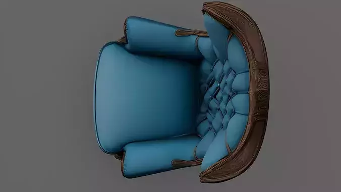 Chair 9 Low-poly 3D model 6