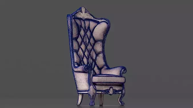 Chair 9 Low-poly 3D model 7