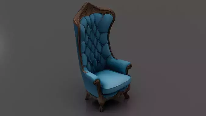 Chair 9 Low-poly 3D model 5