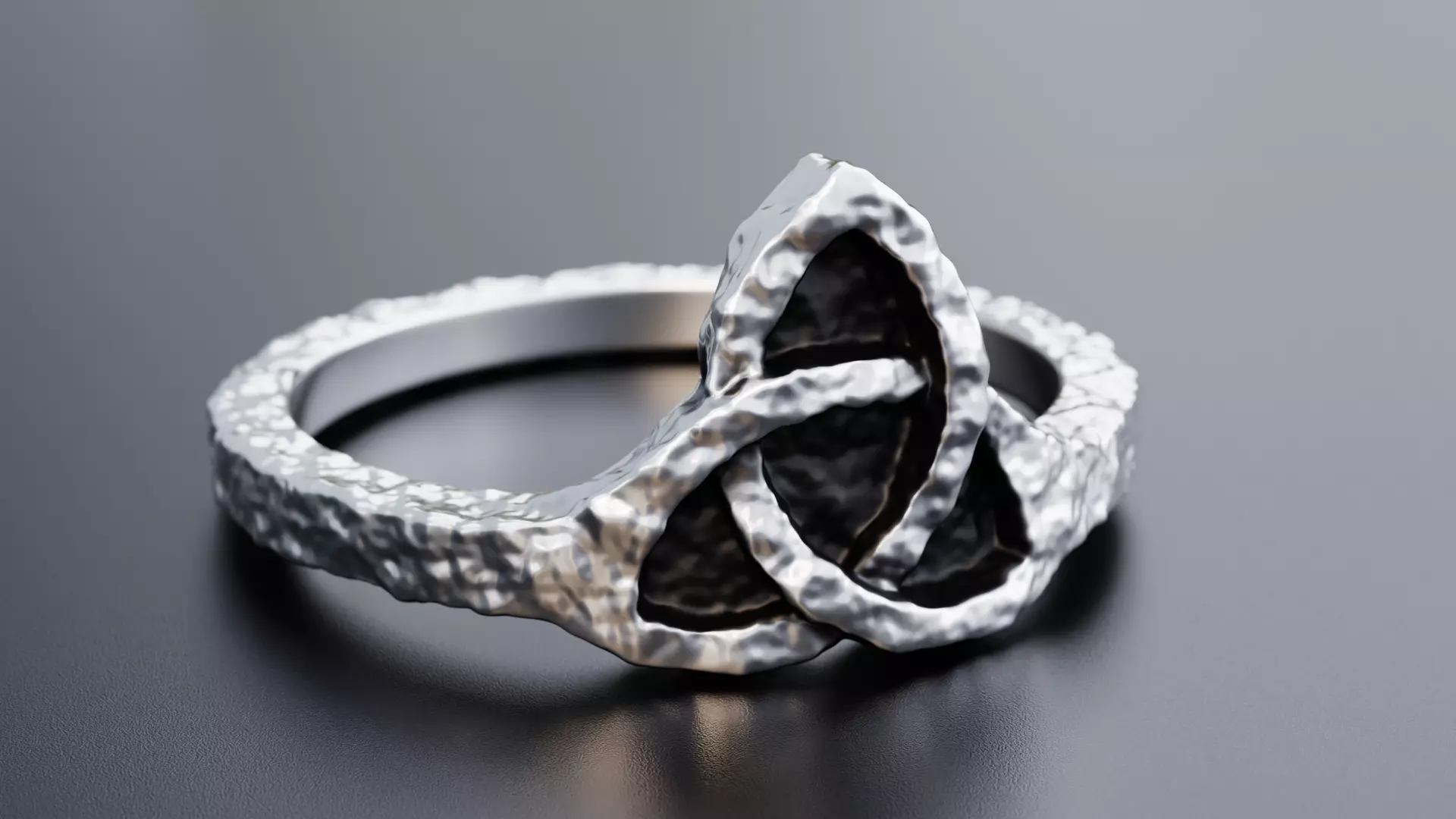 Celtic Trinity Knot Ring - Design-2-Textured 3D print model