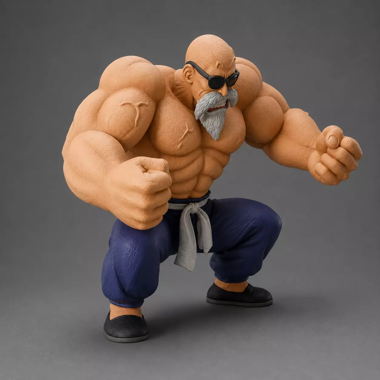 Master Roshi Training Pose 3D Print Figure - Dragon Ball 3D print model
