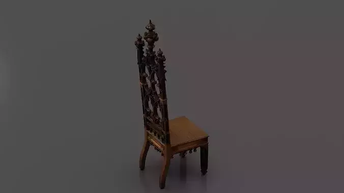 Hall Chair Low-poly 3D model 4