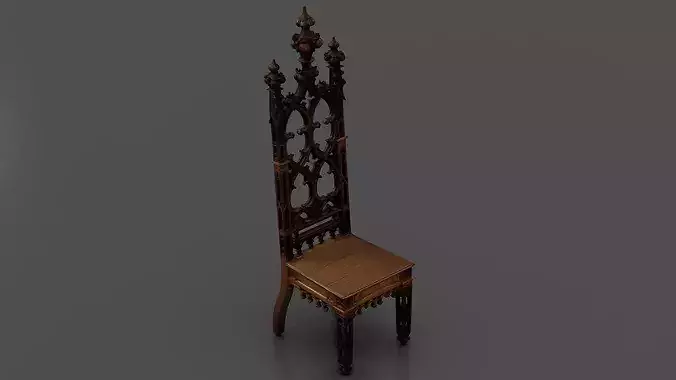 Hall Chair Low-poly 3D model 5