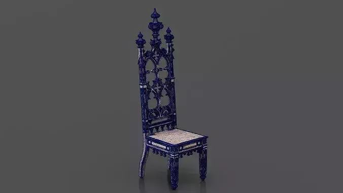Hall Chair Low-poly 3D model 7