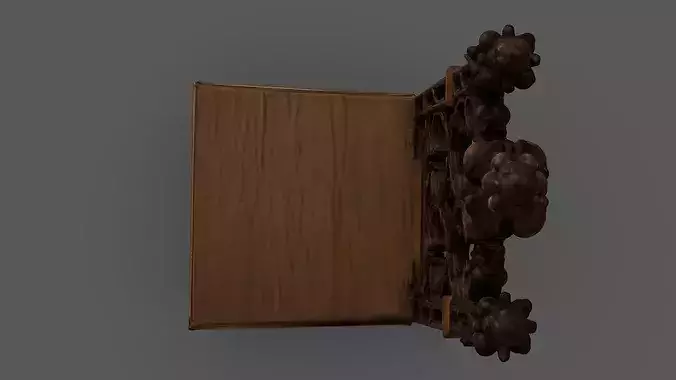 Hall Chair Low-poly 3D model 6
