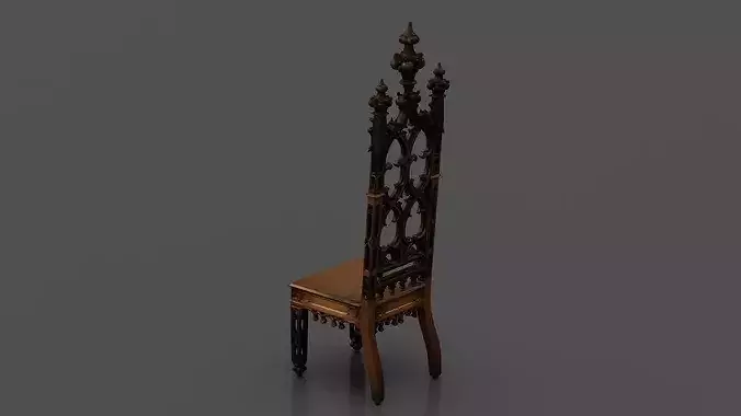 Hall Chair Low-poly 3D model 3