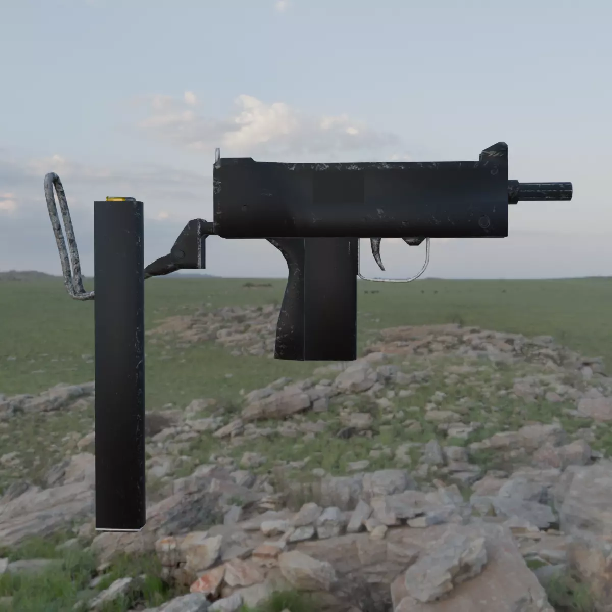 Mac-10 Submachine Gun Free low-poly 3D model