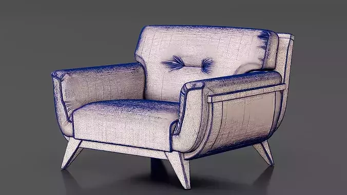 Modern Chair 7 Low-poly 3D model 7